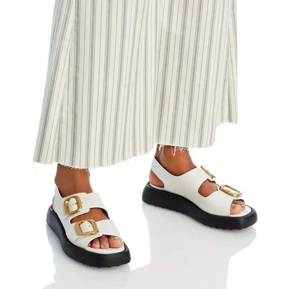 NEW FRAME Le Palazzo Striped Raw Wide Leg Jeans in Indigo Multi Size 32/14 - Picture 2 of 7